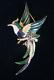 Beautiful Vintage D'orlan Enamel Rhinestone Bird Of Paradise Brooch