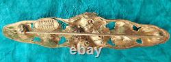 Beautiful Vintage Signed Miriam Haskell Gold Tone Flower Bar Brooch Faux Pearl's
