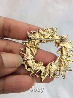 Beautiful vintage MFA Museum Of Fine Arts Birds Gold Silver Tone pin brooch