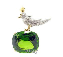 Bird On A Rock Brooch With Large Multi Color Gemstones In 935 Argentium Silver