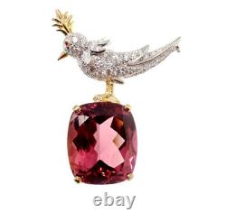 Bird On A Rock Brooch With Large Multi Color Gemstones In 935 Argentium Silver