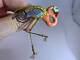 Bird Flamingo Jewelry 10 Vintage Glazed Pottery Pin Brooch V-5103