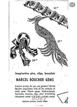 Boucher 1940s Rare Vintage Bird of paradise Huge Brooch