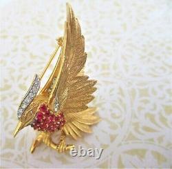Boucher Vintage Signed Cardinal Bird Brooch