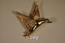 Broche Vintage Oiseau Or Massif 18k Signe Solid Gold Brooch Bird