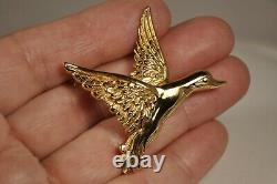 Broche Vintage Oiseau Or Massif 18k Signe Solid Gold Brooch Bird