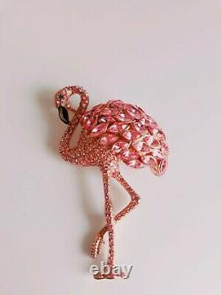 Butler & Wilson FABULOUS Sim. Pink Sapphire Flamingo Vintage Brooch-MINTRare