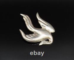 CORO 925 Silver Vintage Large Hollow Flying Dove Bird Brooch Pin BP9870