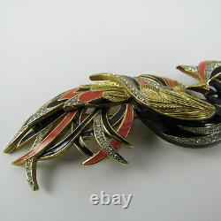 DOrlan Bird of Paradise Brooch Beatiful Signed Multicolor Vintage Collectible