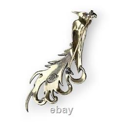 Danecraft Sterling Bird Brooch Quetzal Bird Of Paradise Vintage Massive 4 Long