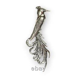 Danecraft Sterling Bird Brooch Quetzal Bird Of Paradise Vintage Massive 4 Long