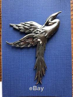 Danecraft Vintage Sterling Silver Large Phoenix Bird Pin/brooch, 47 Grams