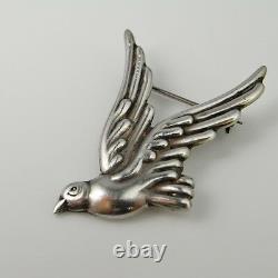 Dove Bird Peace Brooch Pin Sterling Silver Mexico Mexican Designer Los Castillos