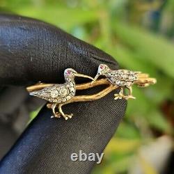 Edwardian 15ct, 15k, 625 Gold & Silver, Diamond and Ruby, Snipe birds brooch/pin