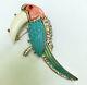 Enamel & Carved Lucite Toucan Parrot Bird Vintage Brooch Pin Kjl