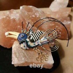 Estate Cynthia Chuang Jewelry 10 Artisan Signed Vintage Bird Brooch Pin