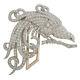 Excellent White Round Cut White Stone Eye Long Tail Bird Bright Finish Brooch