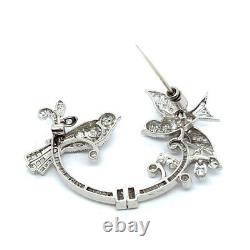 Exquisite Antique Birds Design with White Stone Women's Collection Brooch