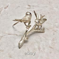 Exquisite Vintage 14K Natural Ruby Brooch Yellow Gold Pin Bird Brooch