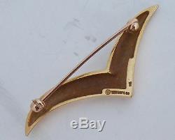 Fine Tiffany & Co Vintage Seagull Bird Pin, Brooch 18K solid Yellow Gold