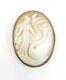Fine Vintage 800 Silver Carved Shell Cameo Lady Swan Bird Pendant Brooch