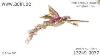 French Gold Retro Brooch Bird Of Paradise With Rubies And Diamonds Adin Reference 13249 0077