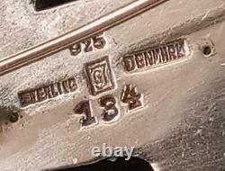 Georg Jensen Vintage Sterling Silver Dove Bird In Wreath Brooch Pin Denmark #134