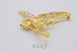 Givenchy Signed Angel Pin Brooch Gold Large 3 Vintage Runway Bin5B