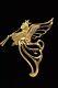 Givenchy Vintage Angel Pin Brooch Gold Large 3 Runway Signed 1980s Bin5b