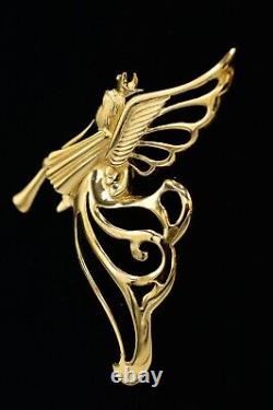 Givenchy Vintage Angel Pin Brooch Gold Large 3 Runway Signed 1980s Bin5B