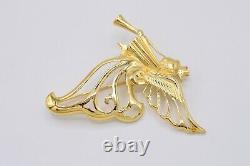 Givenchy Vintage Angel Pin Brooch Gold Large 3 Runway Signed 80s Bin5B