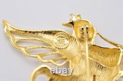 Givenchy Vintage Angel Pin Brooch Gold Large 3 Runway Signed 80s Bin5B