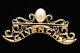 Givenchy Vintage Logo Pin Brooch Large 4 Pearl Gold Runway Signed 1980s Binap
