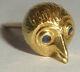 Great Vintage 14k Gold Bird Head With Sapphire Eyes Tie Tack Or Lapel Pin