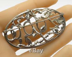 H&H DEMATTEO 925 Silver Vintage 2000 Birds On Floral Branches Brooch Pin BP1584
