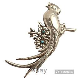 Hector Aguilar Large Quetzel Vintage MEXICAN BIRD Sterling Silver PIN BROOCH