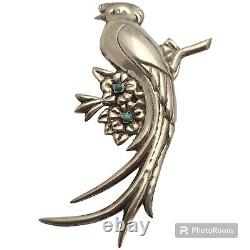 Hector Aguilar Large Quetzel Vintage MEXICAN BIRD Sterling Silver PIN BROOCH