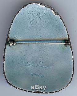 Hilda Kraus Rare Vintage Modernist Sterling Silver Enamel Quail Bird Pin Brooch