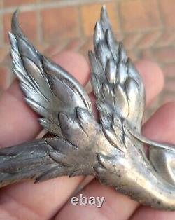 Huge 5 Vintage Danecraft Sterling Silver Heron Bird In Flight Brooch Rare