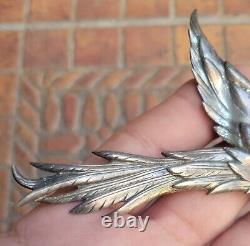 Huge 5 Vintage Danecraft Sterling Silver Heron Bird In Flight Brooch Rare