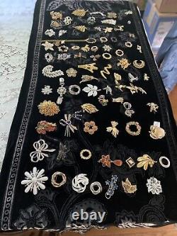 Huge Lot of 70 Vintage Cat Bird Etc Brooches Aurora Borealis Christmas