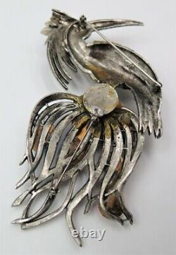 Huge Vintage Unsigned Wendy Gell Figural Bird Brooch