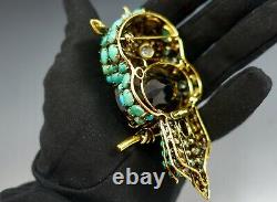 Iradj Moini Fashion Jewellery Vintage Owl Bird Brooch Signed