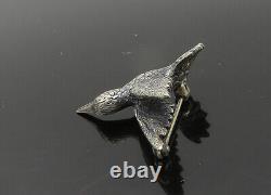JAMES AVERY 925 Silver Vintage Petite Ruby Eye Bird Motif Brooch Pin BP8639