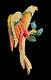 Jose Rodriguez Enamel Parrot Bird Brooch Pin Rhinestone Vintage 1940's 3 In