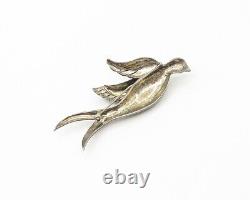 JUDITH JACK 925 Sterling Silver Vintage Marcasite Bird Brooch Pin BP7038