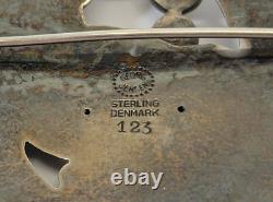 LM VINTAGE Sterling Silver. 925 Georg Jensen Brooch Pin #123 Dove Bird 1940's