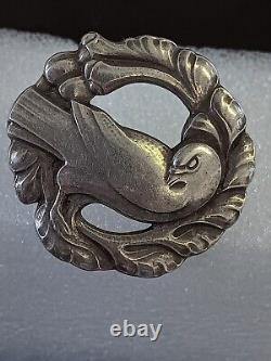 Large Georg Jensen Denmark, Silver, Vintage Bird Pin / Brooch 14 Grams