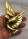 Large Vintage Taki 975 Sterling Silver Gold Wash Dove Of Peace Bird Pin Brooch