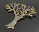 Mexico 925 Silver Vintage Two Tone Tree Branch With Birds Brooch Pin Bp9529